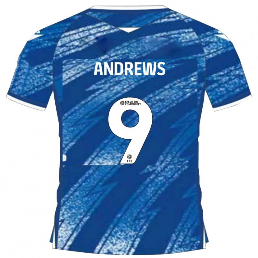 Danxen Mujer Camiseta Josh Andrews #9 Azul Blanco 1ª Equipación 2025/26 La Camisa