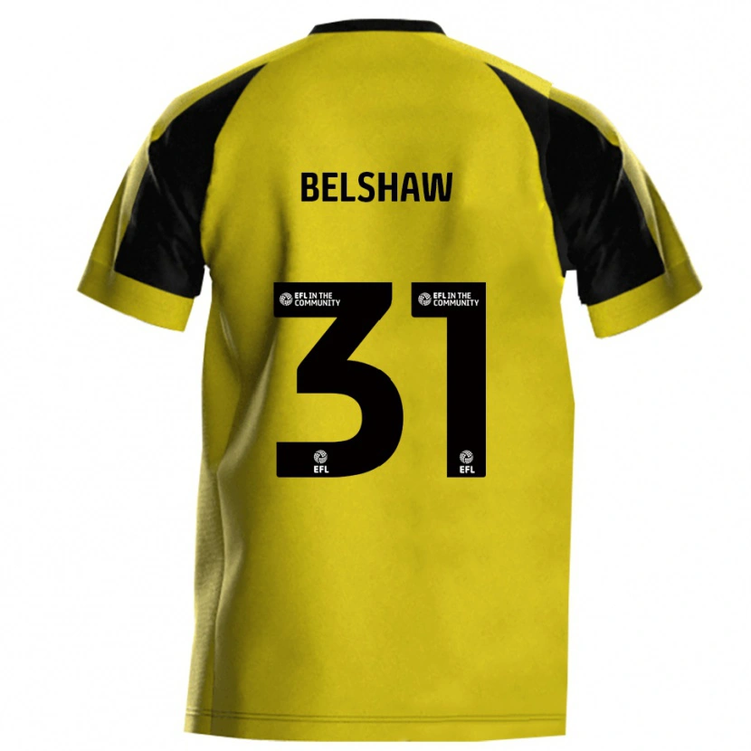 Danxen Mujer Camiseta James Belshaw #31 Amarillo Gris 1ª Equipación 2025/26 La Camisa