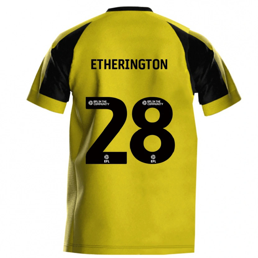 Danxen Mujer Camiseta Marcus Etherington #28 Amarillo Gris 1ª Equipación 2025/26 La Camisa