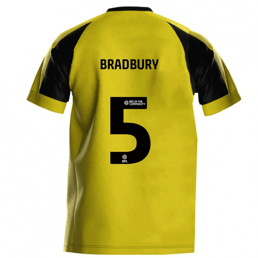 Danxen Mujer Camiseta Tom Bradbury #5 Amarillo Gris 1ª Equipación 2025/26 La Camisa