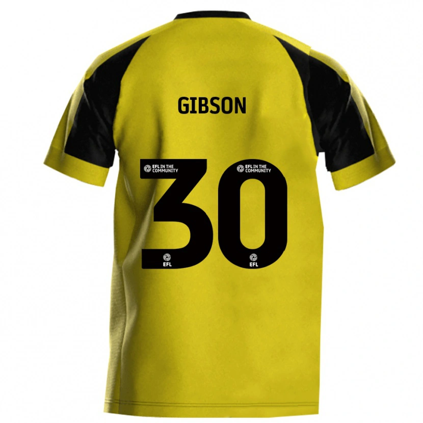 Danxen Mujer Camiseta Liam Gibson #30 Amarillo Gris 1ª Equipación 2025/26 La Camisa