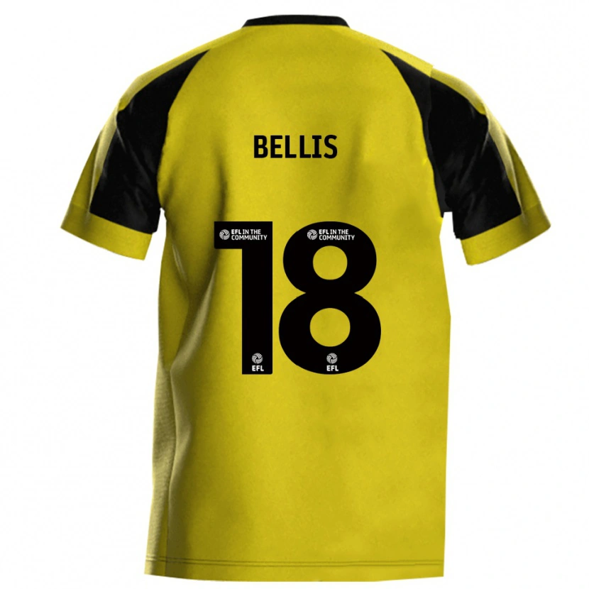 Danxen Mujer Camiseta Reece Bellis #18 Amarillo Gris 1ª Equipación 2025/26 La Camisa