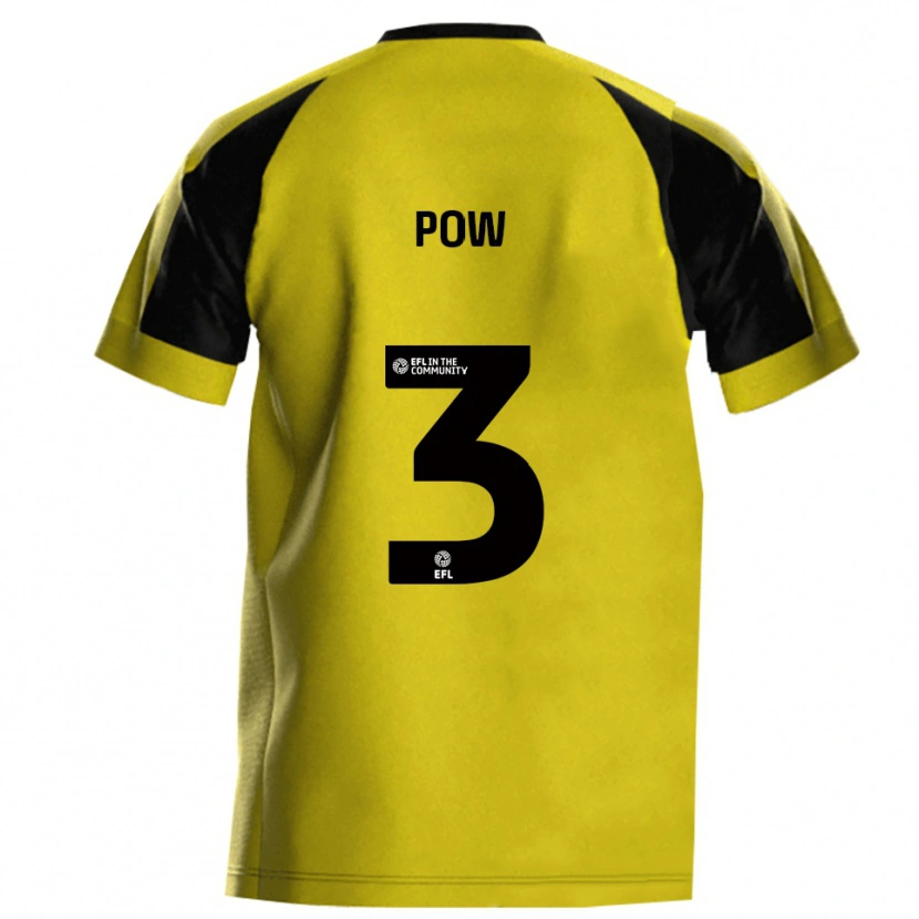 Danxen Mujer Camiseta Adam Pow #3 Amarillo Gris 1ª Equipación 2025/26 La Camisa