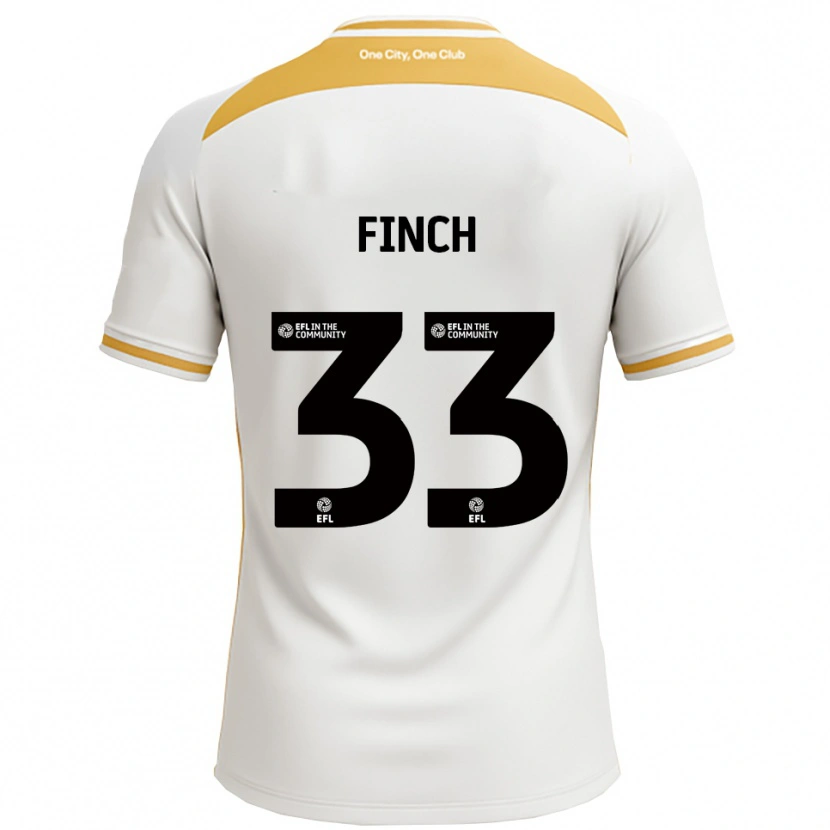 Danxen Mujer Camiseta Tom Finch #33 Blanco Dorado 1ª Equipación 2025/26 La Camisa