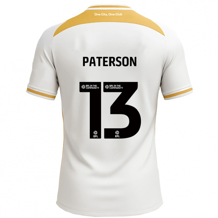 Danxen Mujer Camiseta Callum Paterson #13 Blanco Dorado 1ª Equipación 2025/26 La Camisa