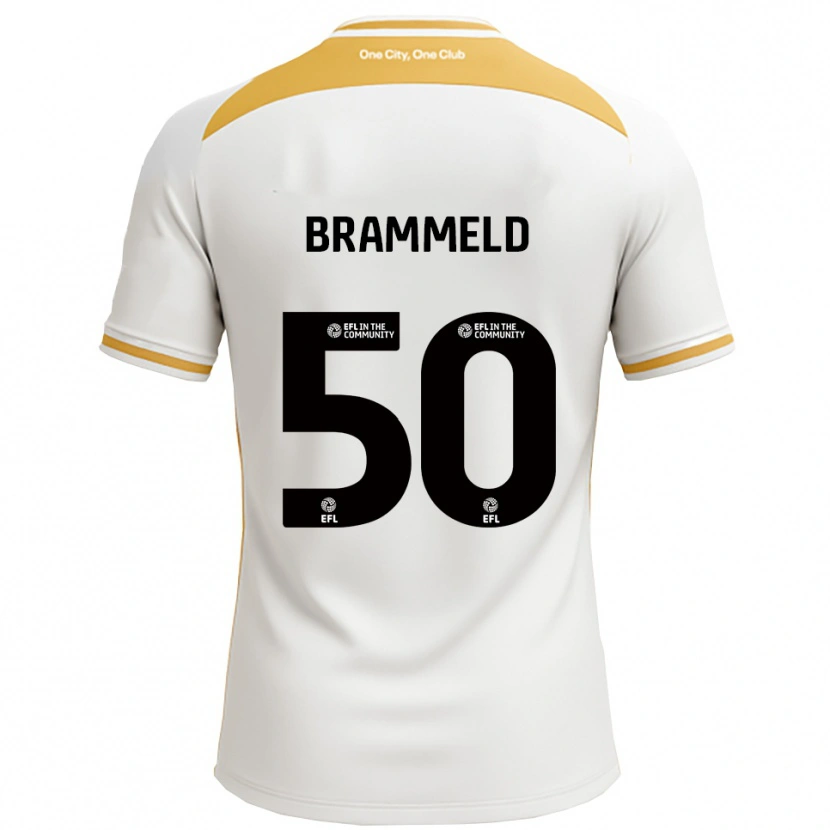 Danxen Mujer Camiseta Michael Brammeld #50 Blanco Dorado 1ª Equipación 2025/26 La Camisa