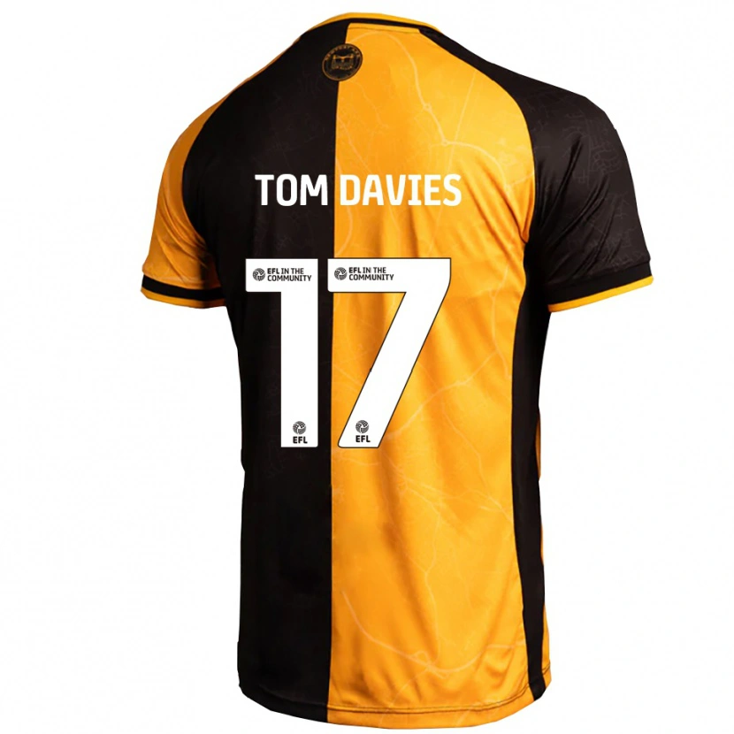 Danxen Mujer Camiseta Tom Davies #17 Amarillo Negro 1ª Equipación 2025/26 La Camisa