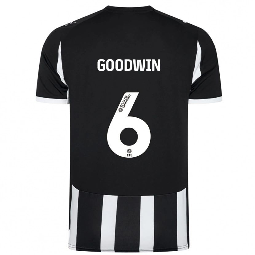 Danxen Mujer Camiseta Alfie Goodwin #6 Blanco Negro 1ª Equipación 2025/26 La Camisa