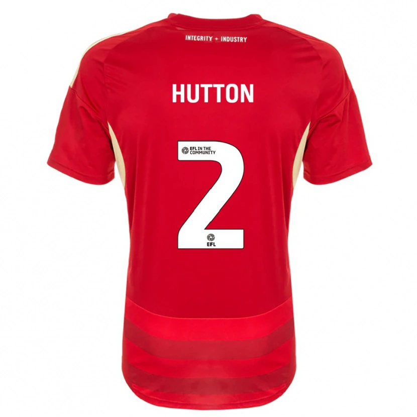 Danxen Mujer Camiseta Emily Hutton #2 Rojo Blanco 1ª Equipación 2025/26 La Camisa