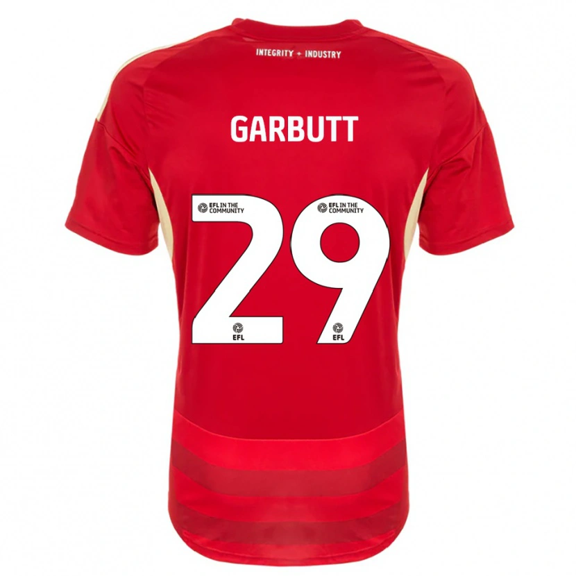 Danxen Mujer Camiseta Luke Garbutt #29 Rojo Blanco 1ª Equipación 2025/26 La Camisa