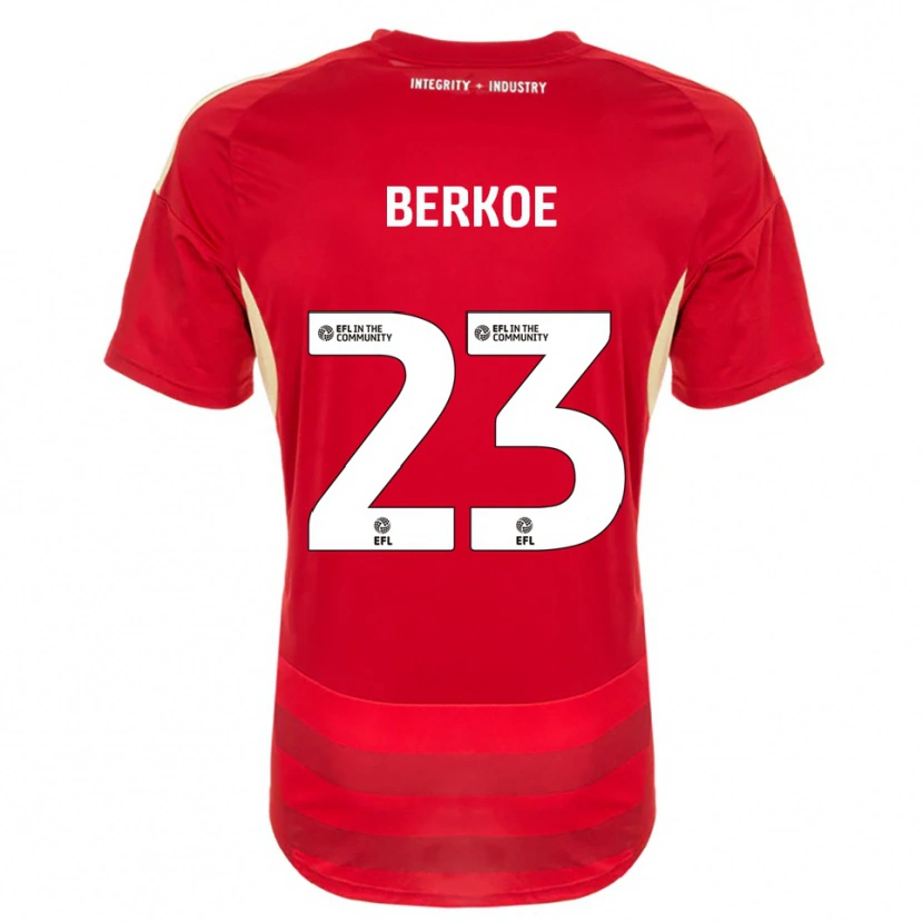 Danxen Mujer Camiseta Kevin Berkoe #23 Rojo Blanco 1ª Equipación 2025/26 La Camisa