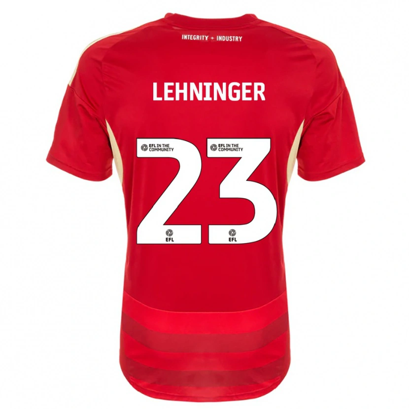 Danxen Mujer Camiseta Saskia Lehninger #23 Rojo Blanco 1ª Equipación 2025/26 La Camisa