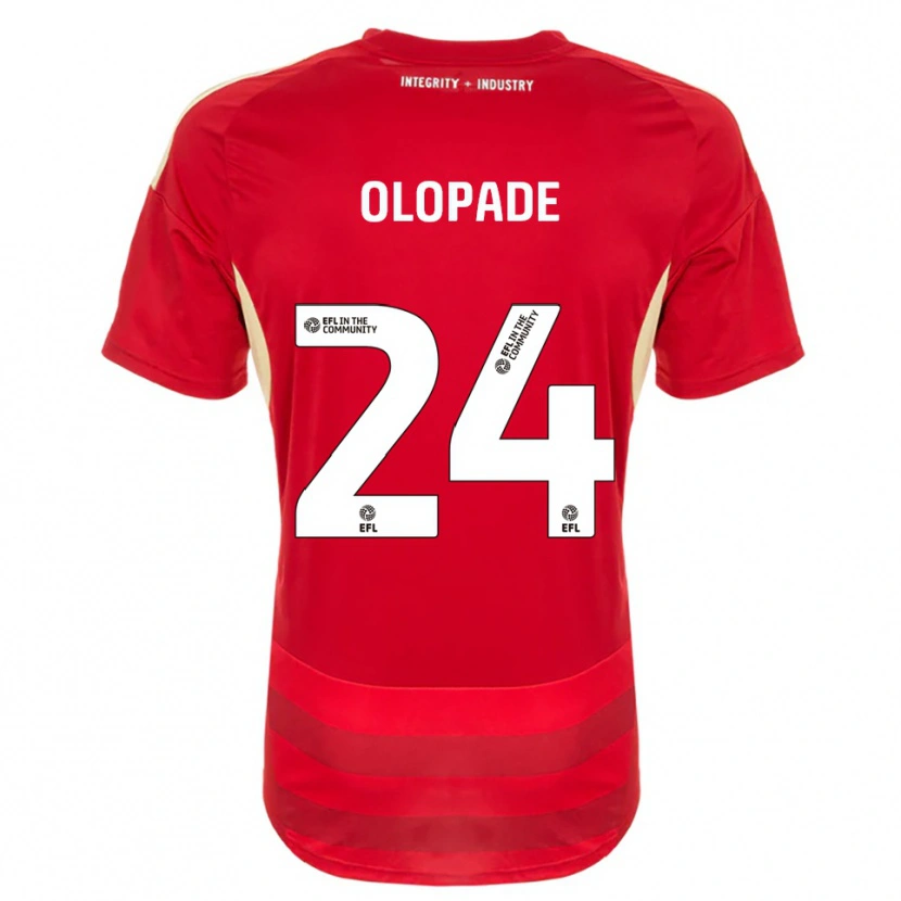 Danxen Mujer Camiseta Tosin Olopade #24 Rojo Blanco 1ª Equipación 2025/26 La Camisa