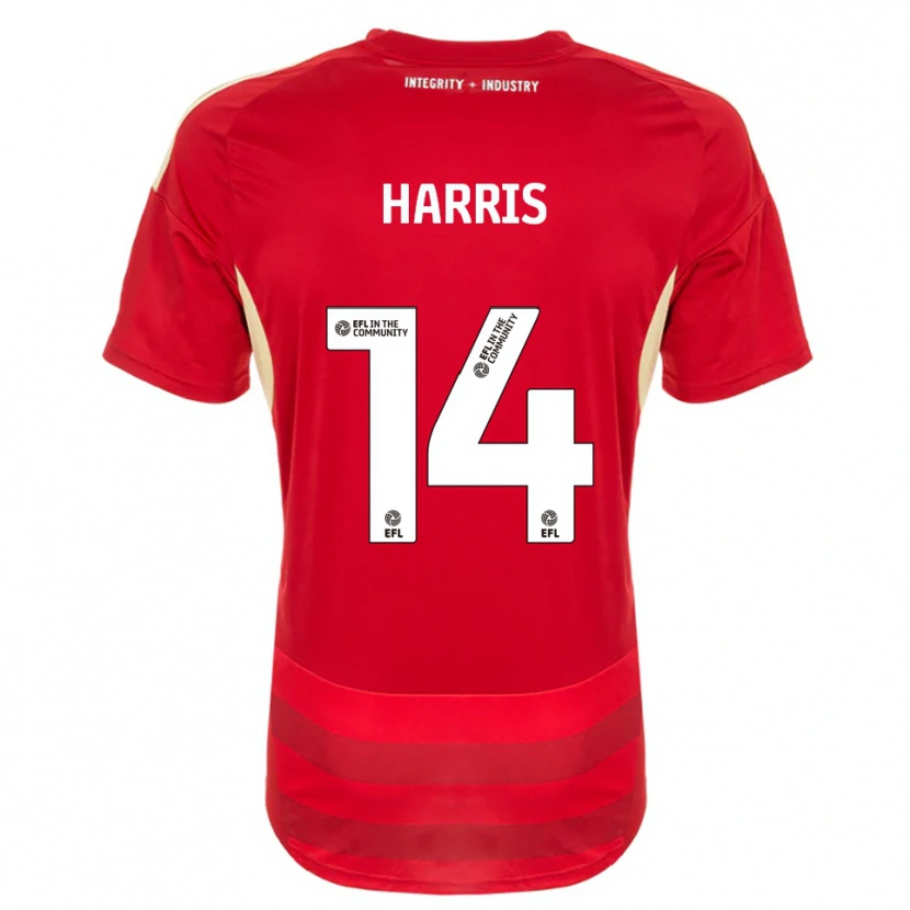 Danxen Mujer Camiseta Kadeem Harris #14 Rojo Blanco 1ª Equipación 2025/26 La Camisa