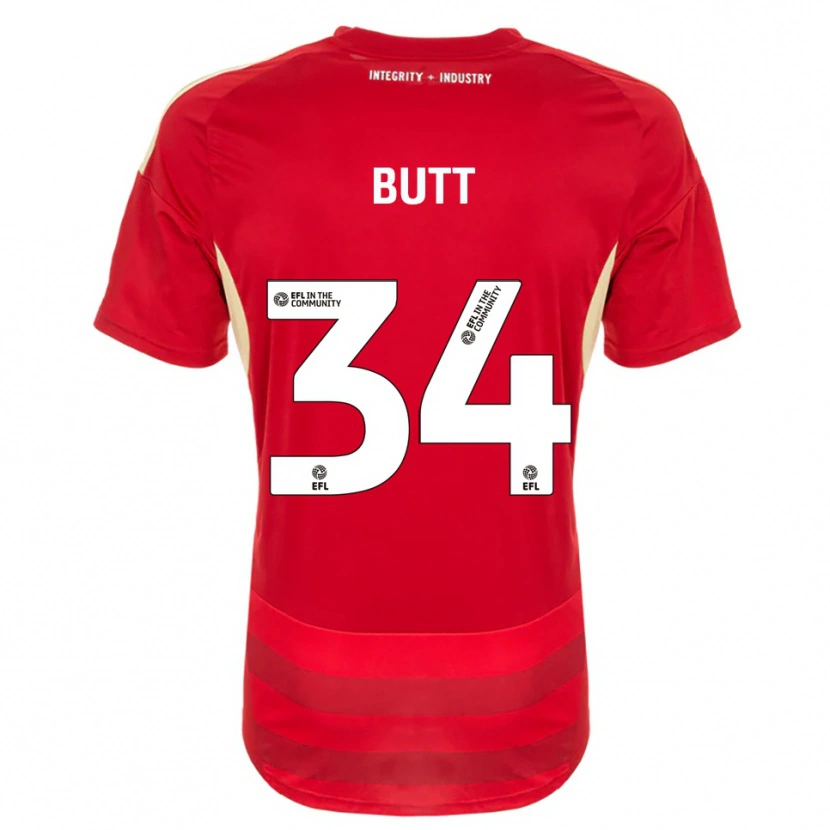 Danxen Mujer Camiseta Ruben Butt #34 Rojo Blanco 1ª Equipación 2025/26 La Camisa