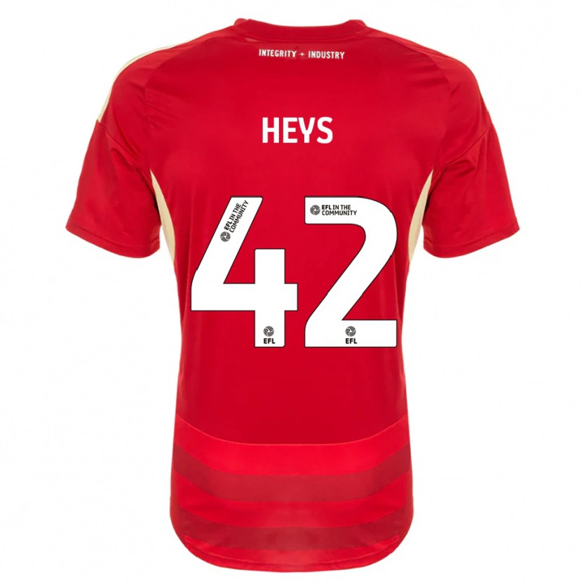 Danxen Mujer Camiseta Marshall Heys #42 Rojo Blanco 1ª Equipación 2025/26 La Camisa