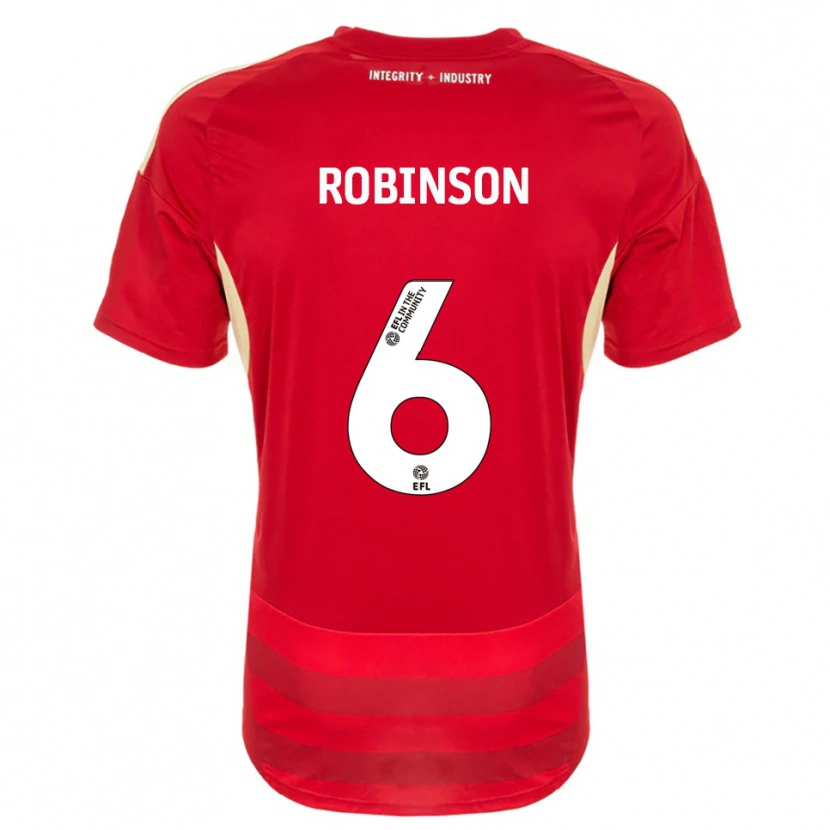 Danxen Mujer Camiseta Lily Robinson #6 Rojo Blanco 1ª Equipación 2025/26 La Camisa