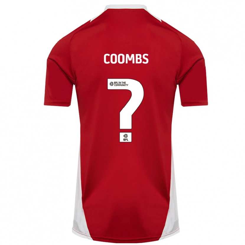 Danxen Mujer Camiseta Adam Coombs #0 Rojo Blanco Dorado 1ª Equipación 2025/26 La Camisa