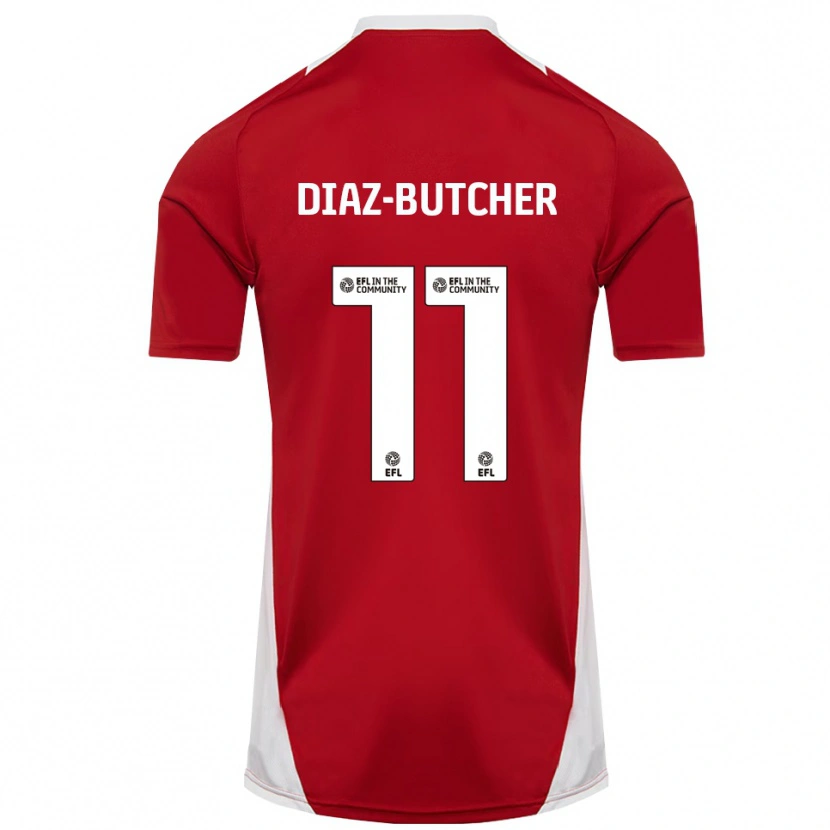 Danxen Mujer Camiseta Helena Diaz-Butcher #11 Rojo Blanco Dorado 1ª Equipación 2025/26 La Camisa