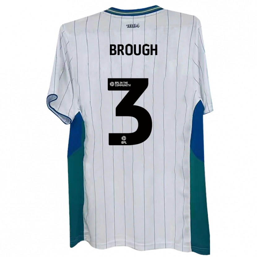 Danxen Mujer Camiseta Patrick Brough #3 Blanco Verde Azul 1ª Equipación 2025/26 La Camisa