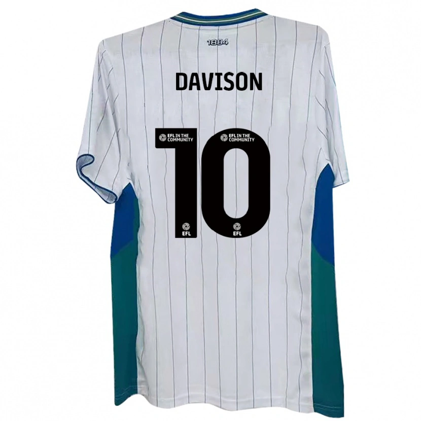 Danxen Mujer Camiseta Josh Davison #10 Blanco Verde Azul 1ª Equipación 2025/26 La Camisa