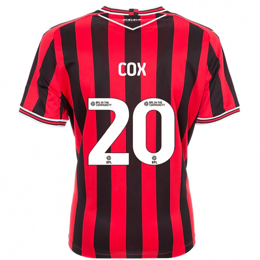 Danxen Mujer Camiseta Daniel Cox #20 Rojo Negro 1ª Equipación 2025/26 La Camisa