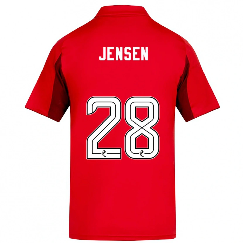 Danxen Mujer Camiseta Alexander Jensen #28 Rojo Borgoña 1ª Equipación 2025/26 La Camisa