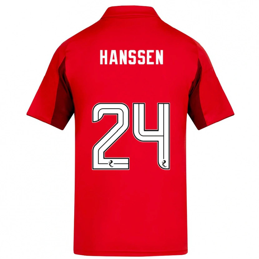 Danxen Mujer Camiseta Nadine Hanssen #24 Rojo Borgoña 1ª Equipación 2025/26 La Camisa
