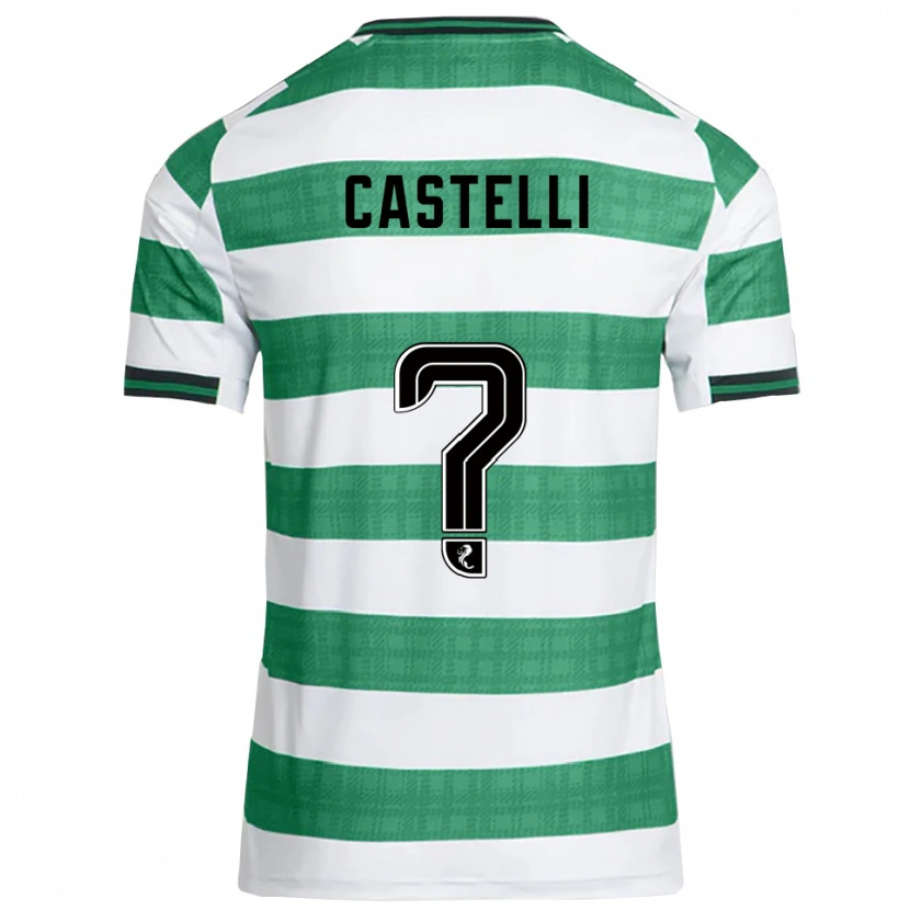 Danxen Mujer Camiseta Nicholas Castelli #0 Verde Blanco 1ª Equipación 2025/26 La Camisa