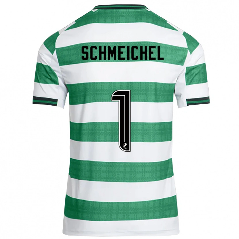 Danxen Mujer Camiseta Kasper Schmeichel #1 Verde Blanco 1ª Equipación 2025/26 La Camisa