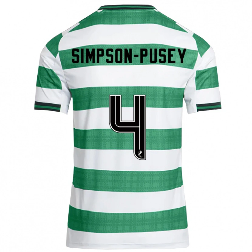 Danxen Mujer Camiseta Jahmai Simpson-Pusey #4 Verde Blanco 1ª Equipación 2025/26 La Camisa