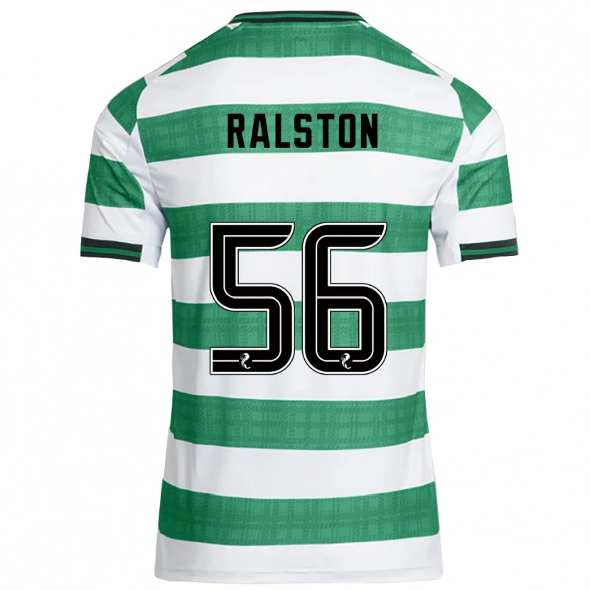 Danxen Mujer Camiseta Anthony Ralston #56 Verde Blanco 1ª Equipación 2025/26 La Camisa