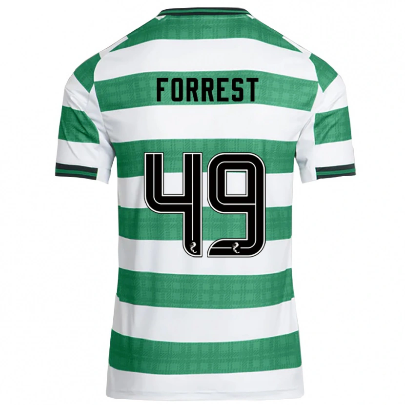 Danxen Mujer Camiseta James Forrest #49 Verde Blanco 1ª Equipación 2025/26 La Camisa