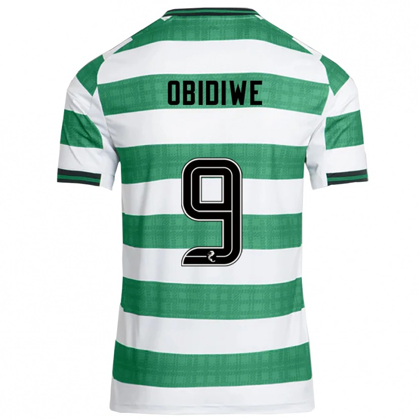 Danxen Mujer Camiseta Emmanuel Obidiwe #9 Verde Blanco 1ª Equipación 2025/26 La Camisa