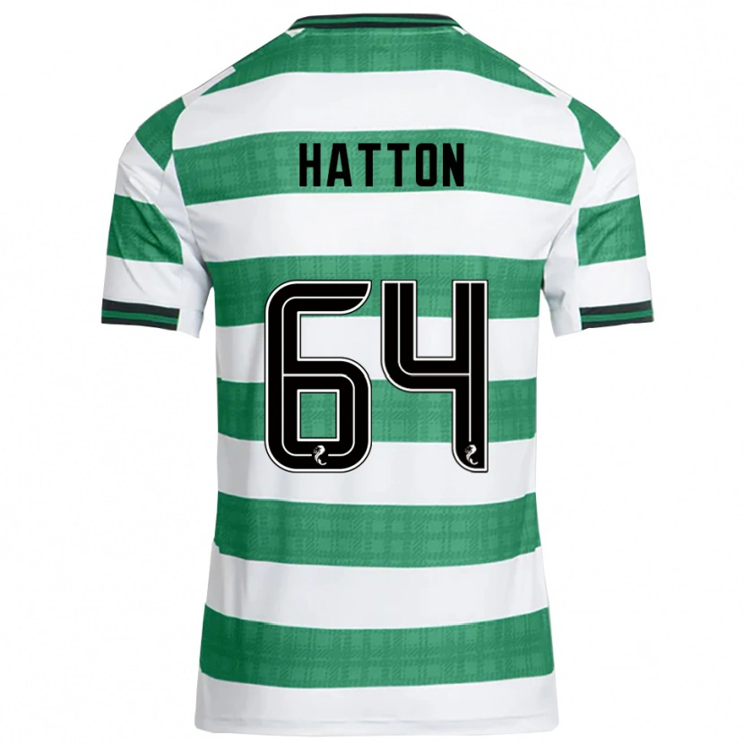 Danxen Mujer Camiseta Thomas Hatton #64 Verde Blanco 1ª Equipación 2025/26 La Camisa