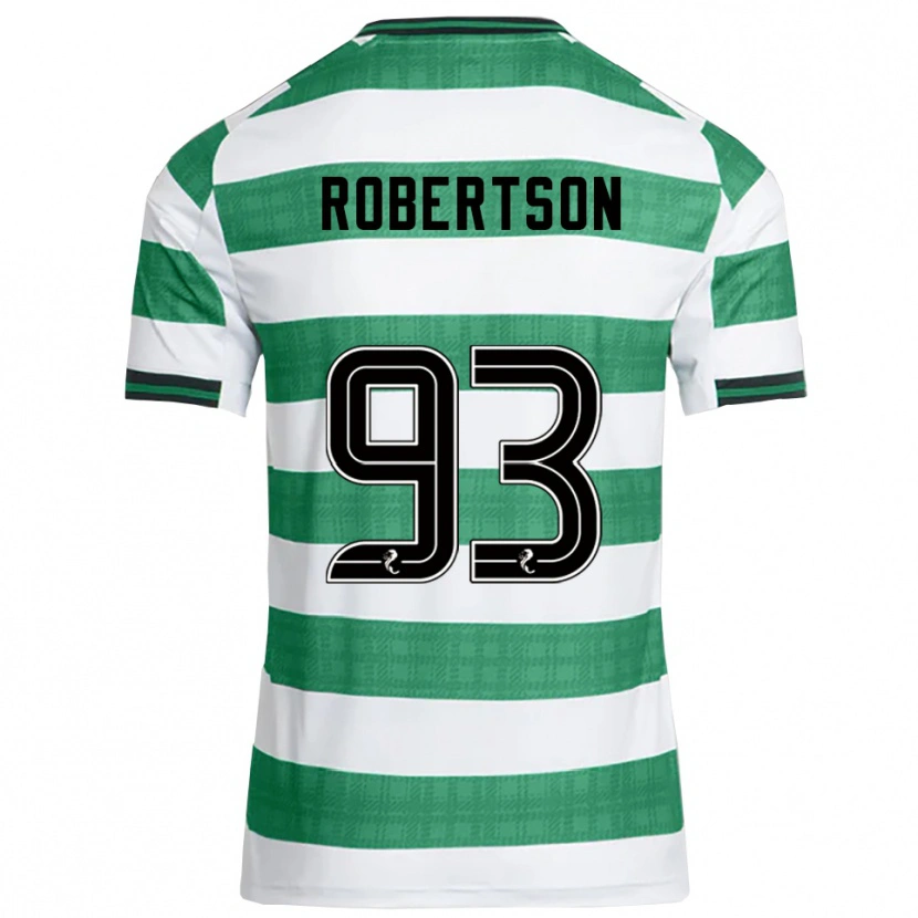 Danxen Mujer Camiseta Mitchell Robertson #93 Verde Blanco 1ª Equipación 2025/26 La Camisa