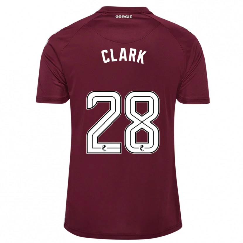Danxen Mujer Camiseta Zander Clark #28 Borgoña Blanco 1ª Equipación 2025/26 La Camisa
