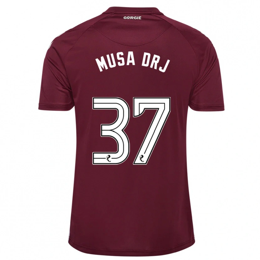 Danxen Mujer Camiseta Musa Drammeh #37 Borgoña Blanco 1ª Equipación 2025/26 La Camisa