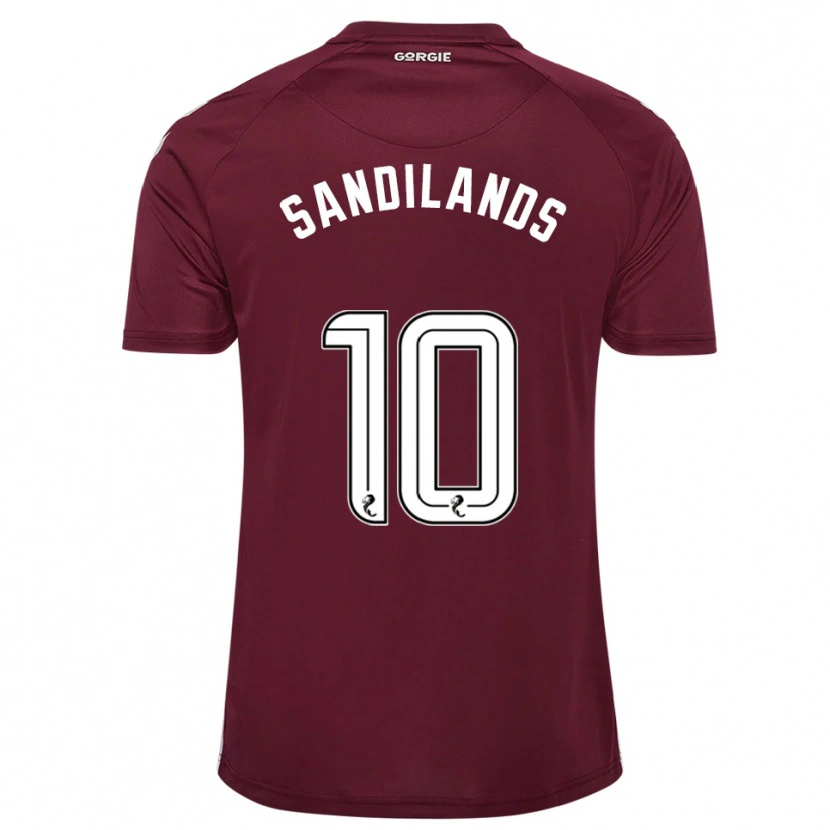 Danxen Mujer Camiseta Callum Sandilands #10 Borgoña Blanco 1ª Equipación 2025/26 La Camisa