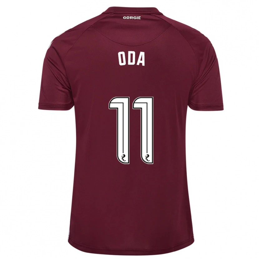Danxen Mujer Camiseta Yutaro Oda #11 Borgoña Blanco 1ª Equipación 2025/26 La Camisa
