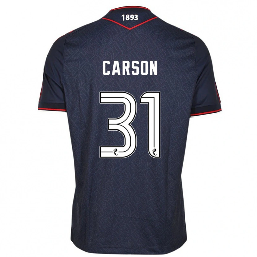 Danxen Mujer Camiseta Trevor Carson #31 Azul Marino Blanco 1ª Equipación 2025/26 La Camisa
