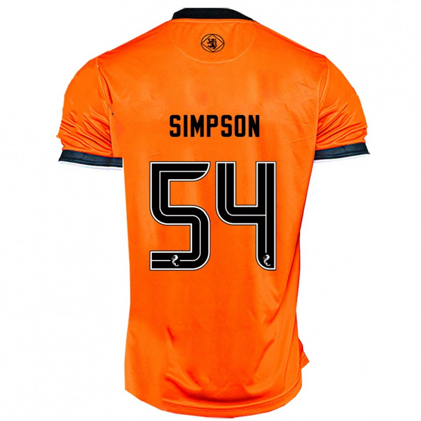 Danxen Mujer Camiseta Finlay Simpson #54 Naranja Negro 1ª Equipación 2025/26 La Camisa