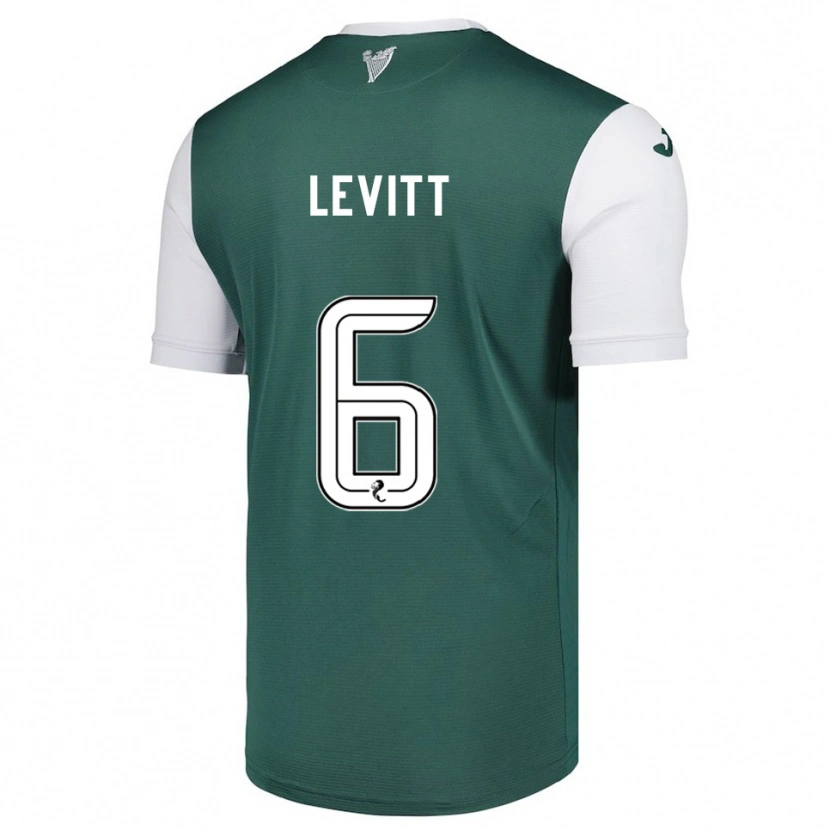 Danxen Mujer Camiseta Dylan Levitt #6 Verde Blanco 1ª Equipación 2025/26 La Camisa