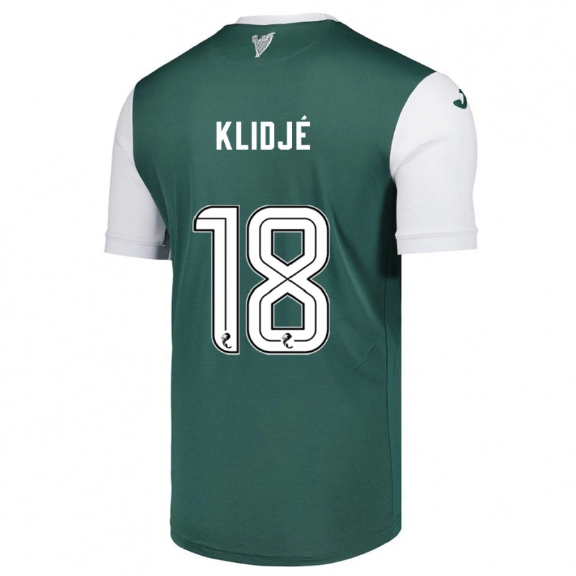 Danxen Mujer Camiseta Thibault Klidjé #18 Verde Blanco 1ª Equipación 2025/26 La Camisa