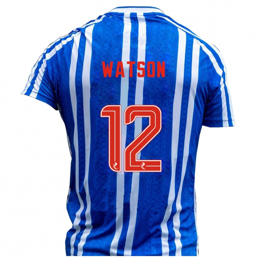 Danxen Mujer Camiseta David Watson #12 Azul Blanco 1ª Equipación 2025/26 La Camisa