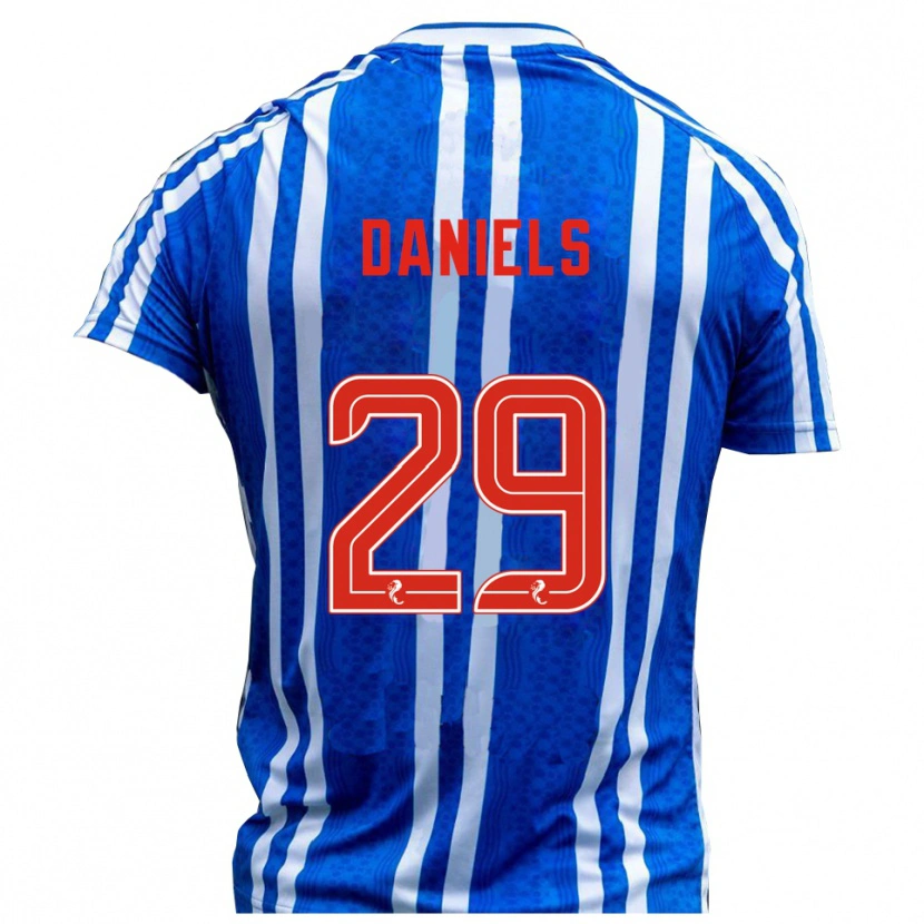 Danxen Mujer Camiseta Djenairo Daniels #29 Azul Blanco 1ª Equipación 2025/26 La Camisa