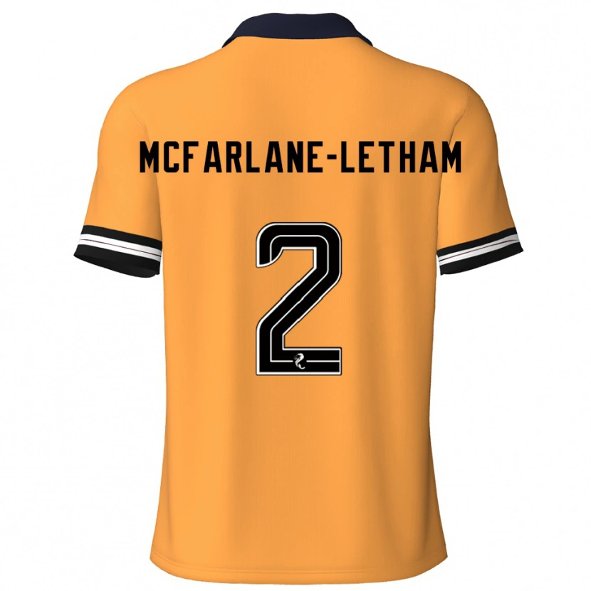 Danxen Mujer Camiseta Jay Mcfarlane-Letham #2 Amarillo Negro 1ª Equipación 2025/26 La Camisa