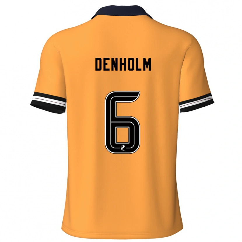 Danxen Mujer Camiseta Aidan Denholm #6 Amarillo Negro 1ª Equipación 2025/26 La Camisa