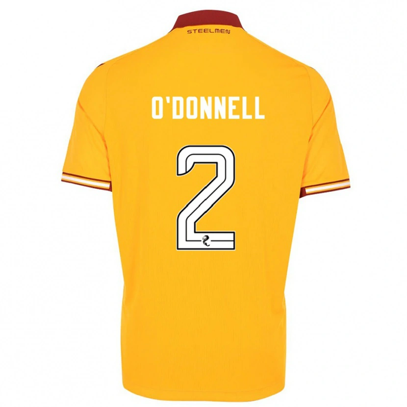 Danxen Mujer Camiseta Stephen O'donnell #2 Amarillo Borgoña 1ª Equipación 2025/26 La Camisa