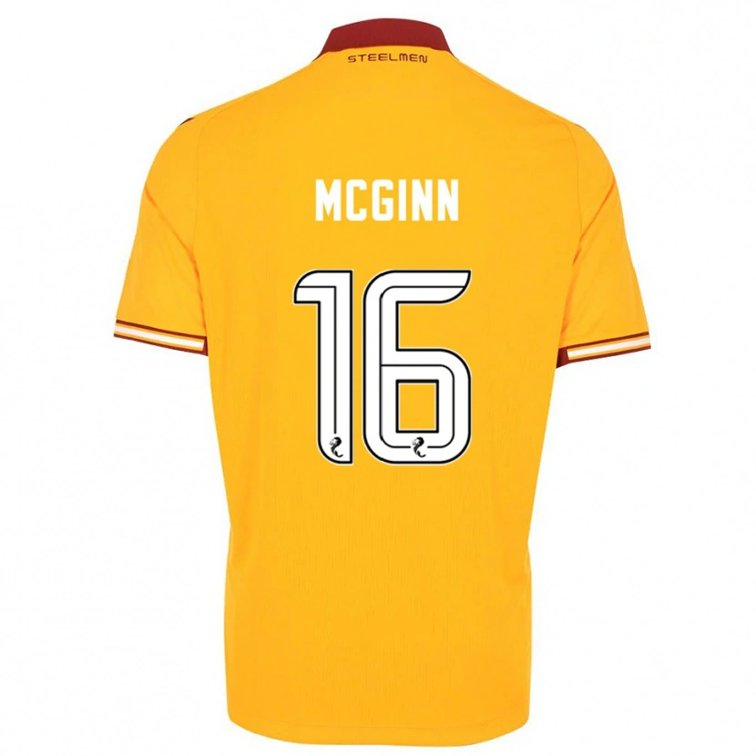 Danxen Mujer Camiseta Paul Mcginn #16 Amarillo Borgoña 1ª Equipación 2025/26 La Camisa